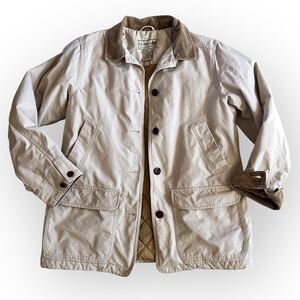 Vintage LL Bean Women’s Barn Coat Jacket Size Medium Tan Quilted Insulated 0WY28